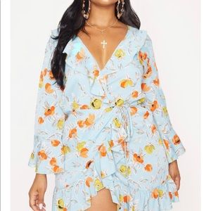 Pretty little thing floral wrap dress